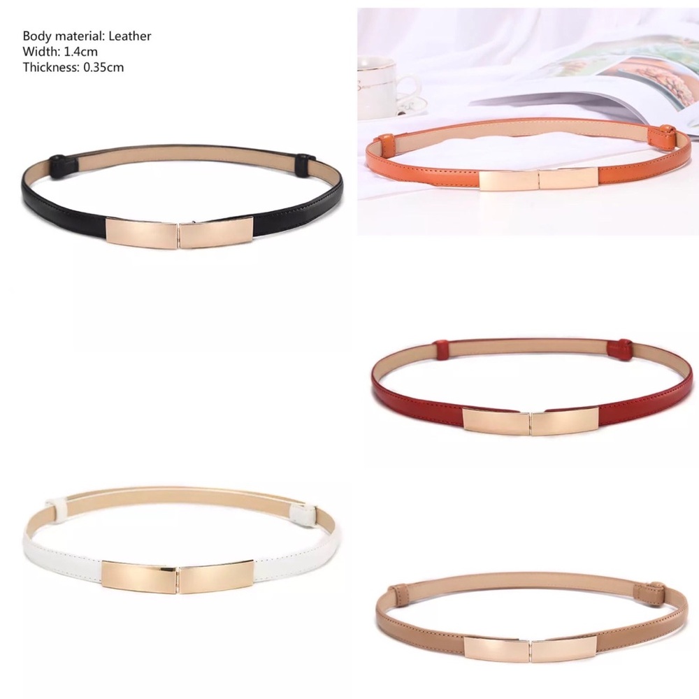 [New] Adjustable Strap Length Fashion Women's Versatile PU Leather Skinny Belt - Picture 12 of 12